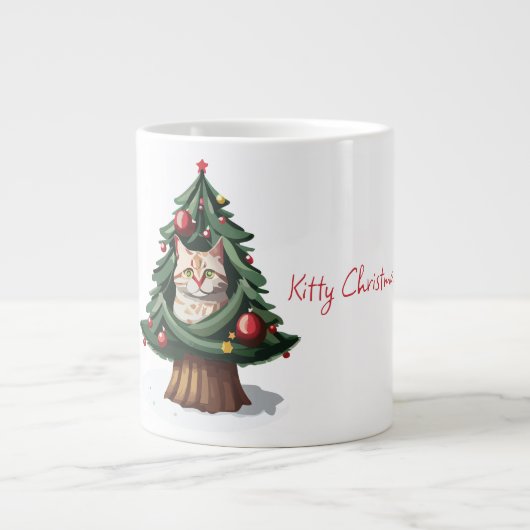 ハッピー子猫クリスマス ジャンボコーヒーマグカップ (正面)