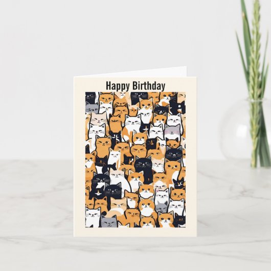 ハッピー子猫誕生日 カード (正面)