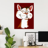 ハッピー子猫顔ポスター ポスター (ホームオフィス)