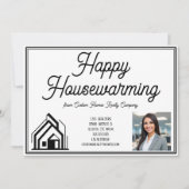 ハッピー実在引っ越し祝いパーティーエステート会社のカスタムロゴ カード (正面)