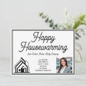 ハッピー実在引っ越し祝いパーティーエステート会社のカスタムロゴ カード (スタンド正面)