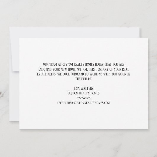 ハッピー実在引っ越し祝いパーティーエステート会社のカスタムロゴ カード (裏面)