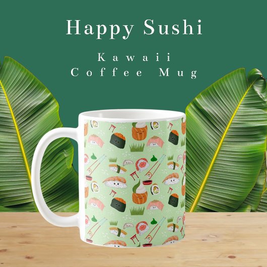  ハッピー寿司かわいい  コーヒーマグカップ