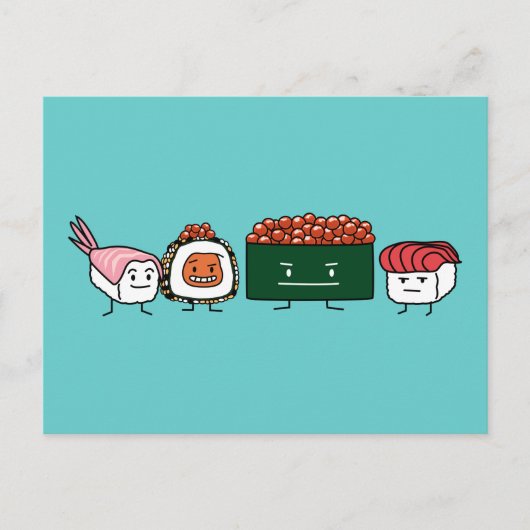 ハッピー寿司ロール日本食 ポストカード (正面)