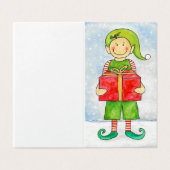 ハッピー小妖精や小人クリスマスカード (外部フラット)