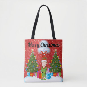 ハッピー小妖精や小人クリスマストトートバッグ トートバッグ