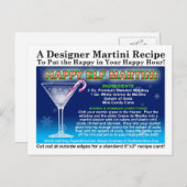 ハッピー小妖精や小人クリスマスマルティーニレシピはがき ポストカード (正面/裏面)