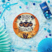 ハッピー幽霊のよく出るハロウィーン ペーパープレート (パーティー)