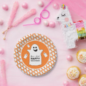 ハッピー幽霊オレンジハローウィンパーティ ペーパープレート (パーティー)