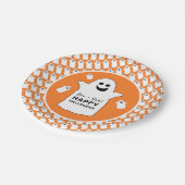 ハッピー幽霊オレンジハローウィンパーティ ペーパープレート (アングル)