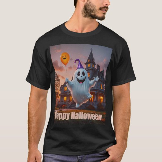 ハッピー幽霊ハロウィーン Tシャツ (正面)