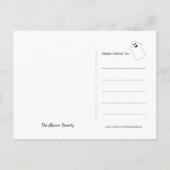 ハッピー幽霊ブラックハローウィンパーティ招待状 案内ポストカード (裏面)