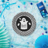 ハッピー幽霊ブラックハローウィンパーティ ペーパープレート (パーティー)