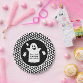 ハッピー幽霊ブラックハローウィンパーティ ペーパープレート (パーティー)