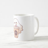 ハッピー幽霊ラブコーヒーステッカー コーヒーマグカップ (正面右)