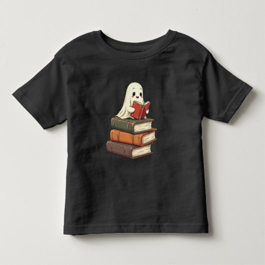 ハッピー幽霊リーダおもしろい- Bookworm トドラーTシャツ (正面)