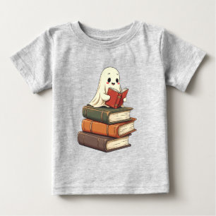 ハッピー幽霊リーダおもしろい- Bookworm ベビーTシャツ