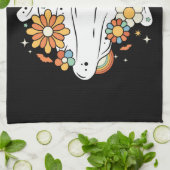 ハッピー幽霊レトロヒッパイヴィベ キッチンタオル (折り畳み)