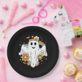 ハッピー幽霊レトロヒッパイヴィベ ペーパープレート (パーティー)