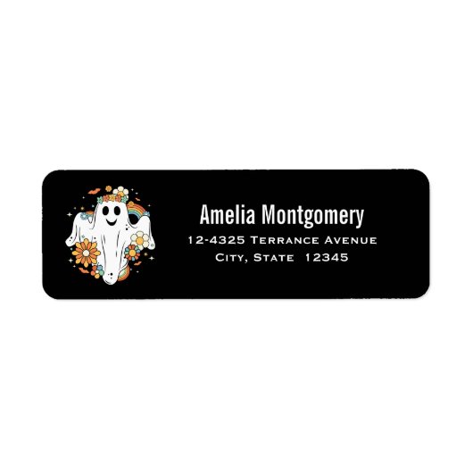 ハッピー幽霊レトロヒッパイヴィーブアドレス ラベル (正面)