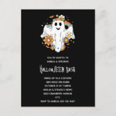 ハッピー幽霊レトロヒッパイヴィーベハロウィーン インビテーションポストカード (正面)