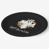 ハッピー幽霊レトロヒッパイヴィーベハロウィーン ペーパープレート (アングル)