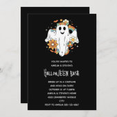 ハッピー幽霊レトロヒッパイヴィーベハロウィーン 招待状 (正面/裏面)