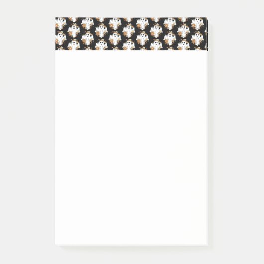 ハッピー幽霊レトロヒッパイヴィーベパターン ポストイット (正面)