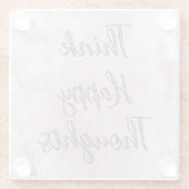 ハッピー思考埃っぽいバラ赤面ピンク ガラスコースター (裏面)