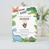 ハッピー恐竜誕生日 招待状 (スタンド正面)