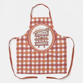 ハッピー感じ感謝祭の賛美レトロサイン エプロン