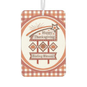 ハッピー感じ感謝祭の賛美レトロサイン カーエアーフレッシュナー (裏面)