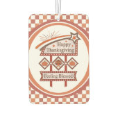 ハッピー感じ感謝祭の賛美レトロサイン カーエアーフレッシュナー (裏面)
