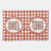 ハッピー感じ感謝祭の賛美レトロサイン キッチンタオル (横)