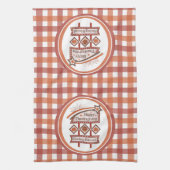 ハッピー感じ感謝祭の賛美レトロサイン キッチンタオル (縦)