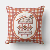 ハッピー感じ感謝祭の賛美レトロサイン クッション (正面)