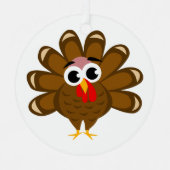 ハッピー感謝祭おもしろいのターケットアニメ メタルオーナメント (正面)