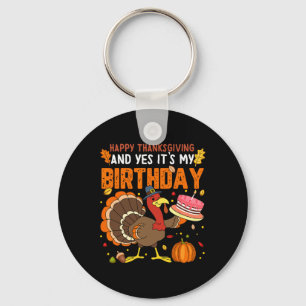 ハッピー感謝祭とYes私の誕生日少年G キーホルダー