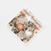 ハッピー感謝祭のカボチャ スタンダードランチョンナプキン (角)