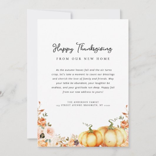 ハッピー感謝祭の動く告知カード シーズンカード (正面)