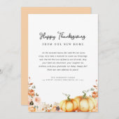 ハッピー感謝祭の動く告知カード シーズンカード (正面/裏面)