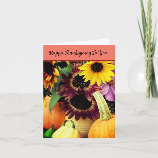 ハッピー感謝祭の折り畳みカード シーズンカード (正面)