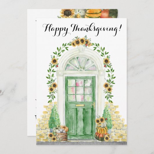 ハッピー感謝祭の新しいホームアナウンス 案内状 (正面/裏面)