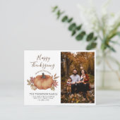 ハッピー感謝祭の新しいホームカボチャの動画 案内ポストカード (スタンド正面)