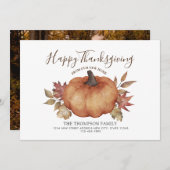 ハッピー感謝祭の新しいホームカボチャの動画 案内状 (正面/裏面)