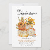 ハッピー感謝祭の新しいホームカボチャの収穫移動 案内状 (正面)