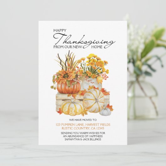 ハッピー感謝祭の新しいホームカボチャの収穫移動 案内状 (スタンド正面)