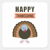 ハッピー感謝祭の日トルコ感謝の休日 スクエアシール (正面)