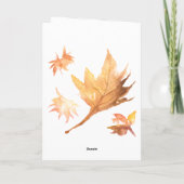 ハッピー感謝祭の水色カエデ離れル シーズンカード (裏面)