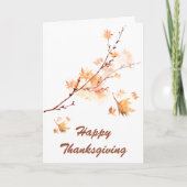 ハッピー感謝祭の水色カエデ離れル シーズンカード (正面)